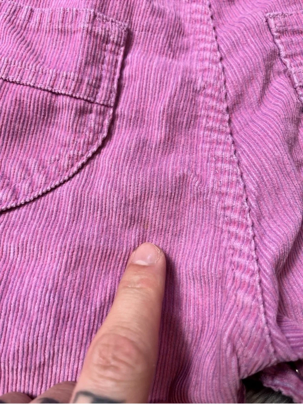 Vintage Made USA Baby Girls Pink Purple Striped Corduroy Overalls